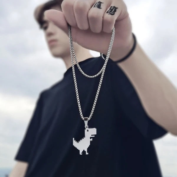 Building Block Dinosaur Necklace