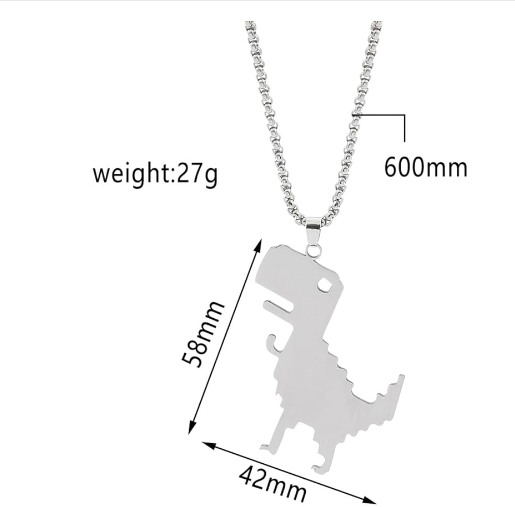 Building Block Dinosaur Necklace