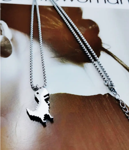 Building Block Dinosaur Necklace