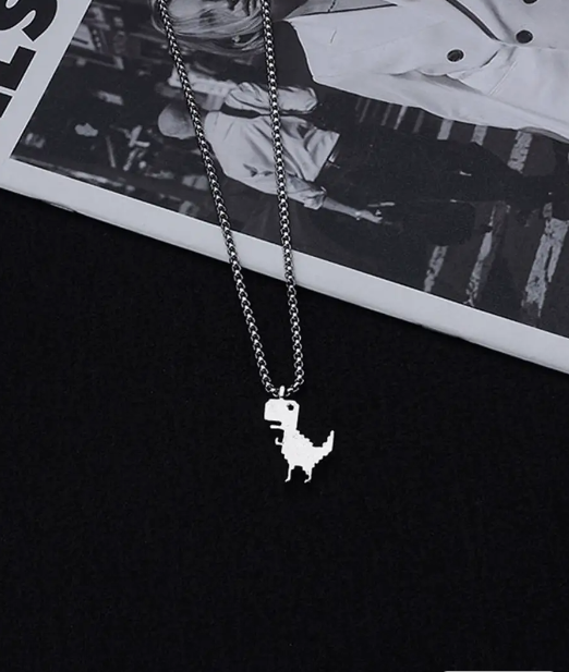 Building Block Dinosaur Necklace