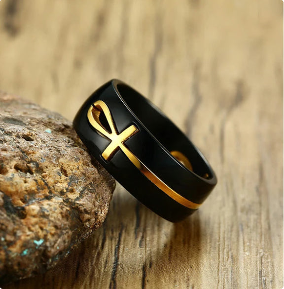 Men's Stainless Steel Ankh Ring