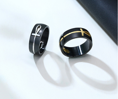 Men's Stainless Steel Ankh Ring