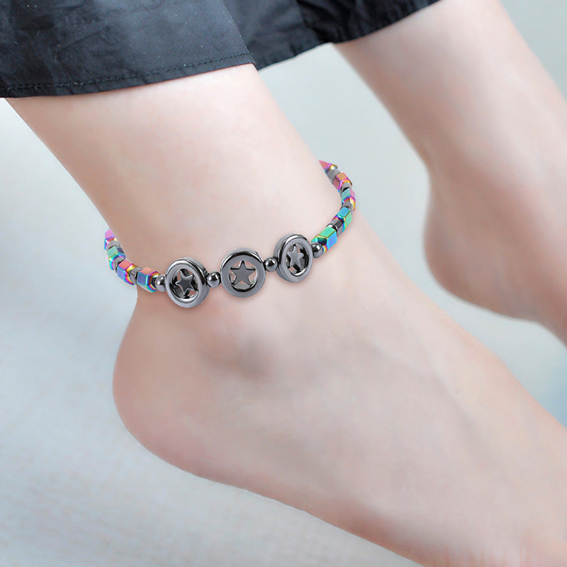 Pain Reduction Obsidian Magnetic Anklet