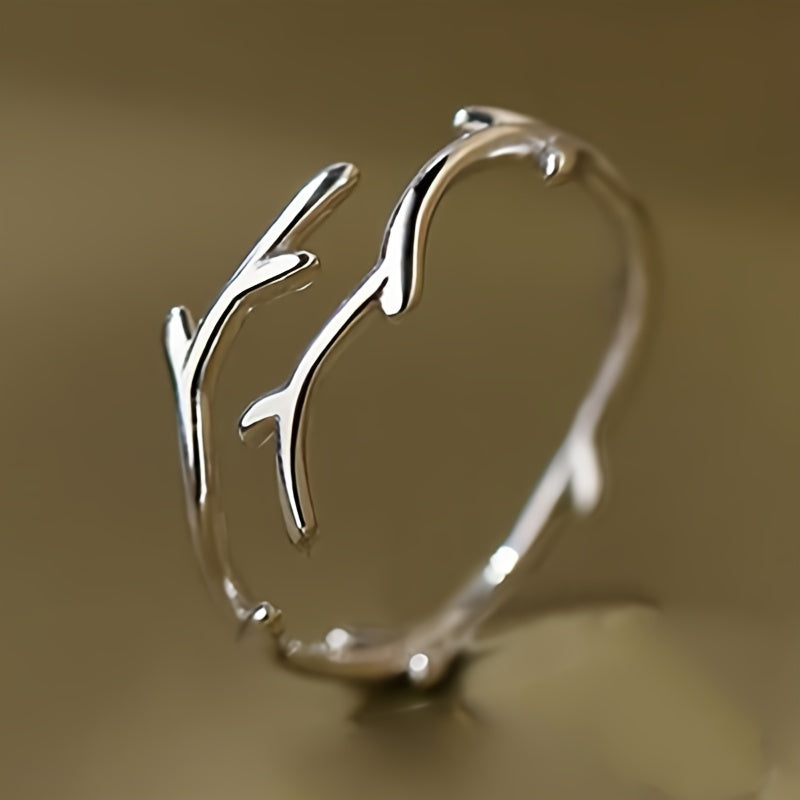 Branch Open Adjustable Antler Ring